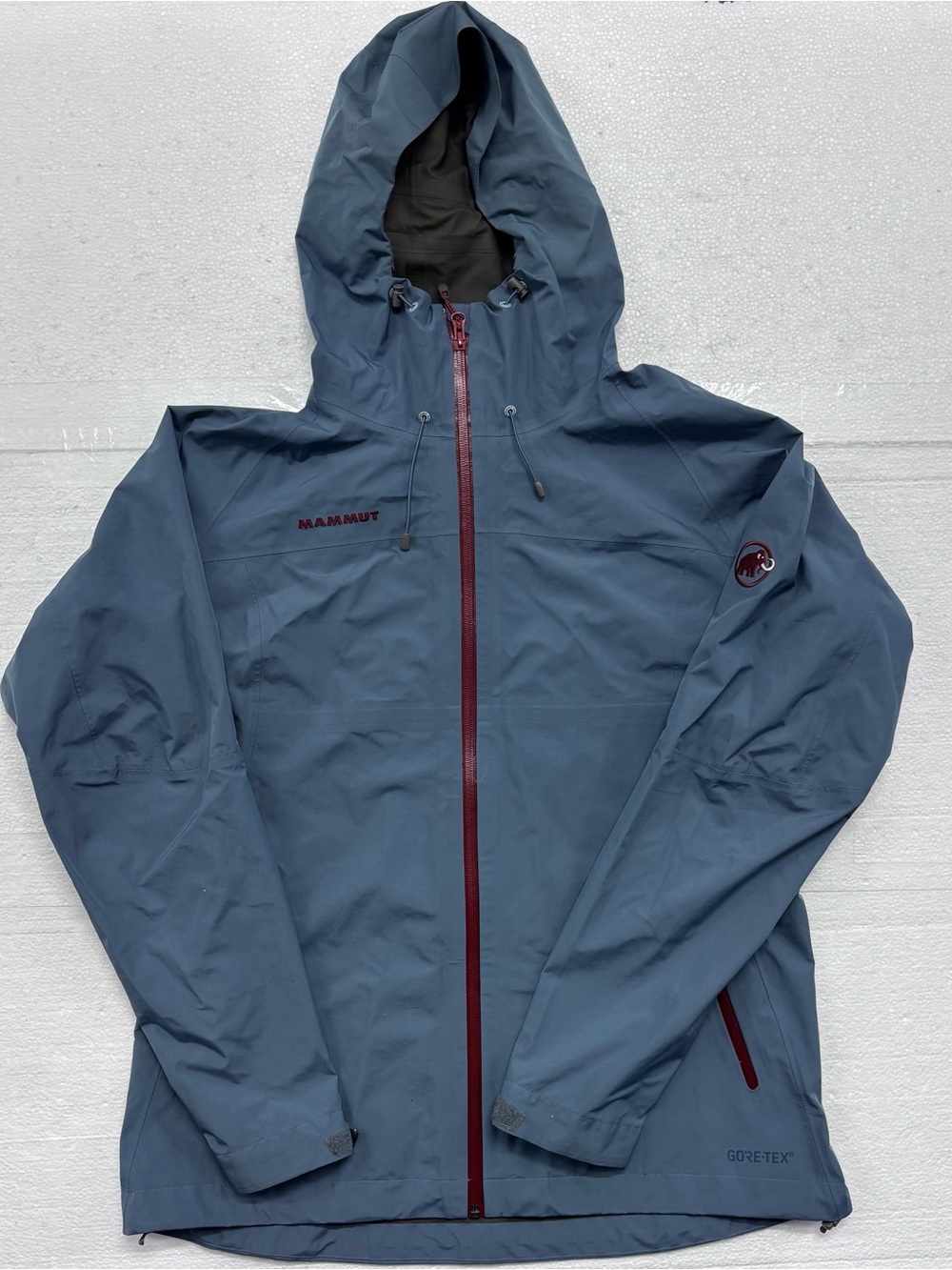 Mammut Gore-Tex Hooded Jacket Size XL Blue Waterproof Shell Windbreaker